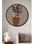 Çerçeve Görünümlü Minimalist Bitki Dekoratif Ahşap Mdf Ev Duvar Tablo Yuvarlak Ev Duvar Tablo 1