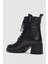 Arlea Hakiki Deri Bağcıklı ve Yandan Fermuarlı Kadın Bot- Siyah 3