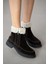 Sorella Hakiki Deri Yanlardan Fermuarlı Kadın Bot- Siyah Süet 2