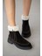 Sorella Hakiki Deri Yanlardan Fermuarlı Kadın Bot- Siyah Süet 4