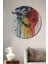 Gökkuşağı Kurt Ahşap Mdf Dekoratif Ev/işyeri Duvar Tablo Yuvarlak Ev/işyeri Duvar Tablo 1