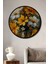 Çerçeve Görünümlü Sarı Çiçekler Ahşap Mdf Dekoratif Ev Duvar Tablo Yuvarlak Ev Duvar Tablo 1