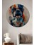 Renkli Fransız Bulldog Ahşap Mdf Dekoratif Ev/işyeri Duvar Tablo Yuvarlak Ev/işyeri Duvar Tablo 1