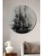 Siyah Beyaz Modern Soyut Sanat Ahşap Mdf Dekoratif Tablo Yuvarlak Tablo 1