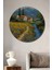 Bahar Manzarasında Kır Evleri Dekoratif Ahşap Mdf Tablo Yuvarlak Tablo 1