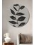 Zarif Siyah Yaprak Motifli Ahşap Mdf Dekoratif Ev/işyeri Duvar Tablo Yuvarlak Ev/işyeri Duvar Tablo 1