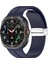 Samsung Galaxy Watch Ultra 47MM Silikon Akıllı Saat Kayışı Gümüş Manyetik Katlanır Tokalı - Gece Mavisi (Yurt Dışından) 3