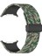 Samsung Galaxy Watch Ultra 47MM Saat Kayışı Kamuflaj Desenli Silikon Kayış ve Manyetik Toka - Ordu Yeşili (Yurt Dışından) 3