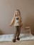Kız Çocuk Leopar Desenli Kedili Sweatshirtli Kışlık Takım 3