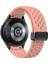 Samsung Galaxy Watch7/watch6/watch 5 Için Silikon Kayış 44MM 40MM Siyah Manyetik Tokalı Bileklik Kayışı - Pembe (Yurt Dışından) 1