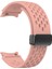 Samsung Galaxy Watch7/watch6/watch 5 Için Silikon Kayış 44MM 40MM Siyah Manyetik Tokalı Bileklik Kayışı - Pembe (Yurt Dışından) 2