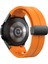 Samsung Galaxy Watch Fe/7/6/5/4 Saat Kayışı Için Manyetik Katlanır Tokalı Şık Silikon Kayış - Turuncu (Yurt Dışından) 1