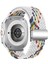 Samsung Galaxy Watch Ultra 47MM Örgülü Saat Kayışı Manyetik Bileklik - Beyaz Gökkuşağı + Gümüş Toka (Yurt Dışından) 1