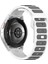Samsung Galaxy Watch7 44MM 40MM/WATCH6 44MM 40MM/WATCH6 Classic 47MM 43MM Evrensel 20MM Çift Renkli Saat Kayışı - Beyaz+Gri Için Silikon Kayış (Yurt Dışından) 1
