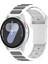 Samsung Galaxy Watch7 44MM 40MM/WATCH6 44MM 40MM/WATCH6 Classic 47MM 43MM Evrensel 20MM Çift Renkli Saat Kayışı - Beyaz+Gri Için Silikon Kayış (Yurt Dışından) 5