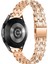 Samsung Galaxy Watch7 44MM/40MM Saat Bandı Yapay Elmas Dekorlu Akıllı Saat Kayışı - Gül Altın (Yurt Dışından) 1