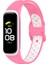 Samsung Galaxy Fit 2 SM-R220 Için Iki Renkli Yumuşak Silikon Saat Kayışı, Yedek Saat Kayışı - Pembe/beyaz (Yurt Dışından) 4