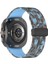 Samsung Galaxy Watch Ultra 47MM Saat Kayışı Kamuflaj Desenli Silikon Kayış ve Manyetik Toka - Mavi (Yurt Dışından) 1