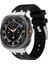 Samsung Galaxy Watch Ultra 47MM Saat Kayışı Yedek Silikon Saat Bandı - Gümüş + Siyah (Yurt Dışından) 2