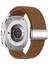 Samsung Galaxy Watch Ultra 47MM Örgülü Saat Kayışı Manyetik Bilek Kayışı - Kahverengi + Gümüş Toka (Yurt Dışından) 1