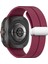 Samsung Galaxy Watch Ultra 47MM Silikon Akıllı Saat Kayışı Gümüş Manyetik Katlanır Tokalı - Şarap Kırmızısı (Yurt Dışından) 1