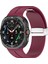Samsung Galaxy Watch Ultra 47MM Silikon Akıllı Saat Kayışı Gümüş Manyetik Katlanır Tokalı - Şarap Kırmızısı (Yurt Dışından) 3