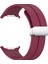 Samsung Galaxy Watch Ultra 47MM Silikon Akıllı Saat Kayışı Gümüş Manyetik Katlanır Tokalı - Şarap Kırmızısı (Yurt Dışından) 4