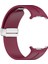 Samsung Galaxy Watch Ultra 47MM Silikon Akıllı Saat Kayışı Gümüş Manyetik Katlanır Tokalı - Şarap Kırmızısı (Yurt Dışından) 5