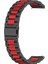 Samsung Galaxy Watch6 40MM/44MM/WATCH6 Classic 43MM/47MM Için 20MM Paslanmaz Çelik 3 Boncuklu Akıllı Saat Kayışı - Siyah/kırmızı/siyah (Yurt Dışından) 1