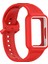 Samsung Galaxy Fit3 (SM-R390) Saat Kayışı Için Kılıflı Entegre Silikon Saat Bandı - Kırmızı (Yurt Dışından) 5