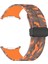 Samsung Galaxy Watch Ultra 47MM Saat Kayışı Kamuflaj Desenli Silikon Kayış ve Manyetik Toka - Turuncu (Yurt Dışından) 2