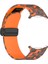Samsung Galaxy Watch Ultra 47MM Saat Kayışı Kamuflaj Desenli Silikon Kayış ve Manyetik Toka - Turuncu (Yurt Dışından) 3