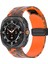 Samsung Galaxy Watch Ultra 47MM Saat Kayışı Kamuflaj Desenli Silikon Kayış ve Manyetik Toka - Turuncu (Yurt Dışından) 4