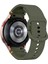 Samsung Galaxy Watch Fe/7/6/5/4 Için Dikiş Çizgili Dekorlu Saat Kayışı Yedek Silikon Kayış - Ordu Yeşili (Yurt Dışından) 1