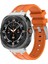 Samsung Galaxy Watch Ultra 47MM Saat Kayışı Yedek Silikon Saat Bandı - Gümüş + Turuncu (Yurt Dışından) 4