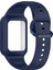 Samsung Galaxy Fit3 (SM-R390) Saat Kayışı Için Kılıflı Entegre Silikon Saat Bandı - Gece Mavisi (Yurt Dışından) 4