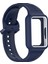 Samsung Galaxy Fit3 (SM-R390) Saat Kayışı Için Kılıflı Entegre Silikon Saat Bandı - Gece Mavisi (Yurt Dışından) 5