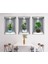 3d Çiçek Vazo Duvar Sticker 3 Lü Set Gri Fon (4915) 4