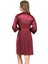 Bordo Kısa Saten Bride Sabahlık 1