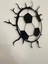 Futbol Topu Desenli Metal Duvar Dekoru | 3D Kırık Efektli Tablo 3