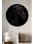 Asil Siyah At Dekoratif Ahşap Mdf Ev/işyeri Duvar Tablo Yuvarlak Ev/işyeri Duvar Tablo 1