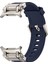 Samsung Galaxy Watch Ultra 47MM Saat Kayışı Yumuşak Tpu Ayarlanabilir Bilek Kayışı-Titanyum+Mavi (Yurt Dışından) 2