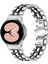 Samsung Galaxy Watch7 44MM 40MM Metal Saat Kayışı 7 Boncuklu Hızlı Çıkarma Bağlantılı Kayış - Gümüş + Siyah (Yurt Dışından) 2