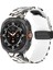 Samsung Galaxy Watch Ultra 47MM Saat Kayışı Kamuflaj Desenli Silikon Kayış ve Manyetik Toka - Beyaz (Yurt Dışından) 5