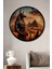 Çerçeve Görünümlü Anubis ve Piramitler Dekoratif Ahşap Mdf Ev Duvar Tablo Yuvarlak Ev Duvar Tablo 1