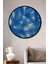 Çerçeve Görünümlü Soyut Mavi Fırça Dekoratif Ahşap Mdf Ev Duvar Tablo Yuvarlak Ev Duvar Tablo 1