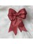 9 Adet Bordo Yılbaşı Çam Ağacı Fiyonk Kurdele Yeni Yıl Noel Parti Dekorasyon Süsleri 6,5x7,5cm 3