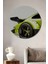 Lime Yeşili Spor Araba Dekoratif Ahşap Mdf Ev/işyeri Duvar Tablo Yuvarlak Ev/işyeri Duvar Tablo 1