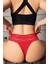 Büyük Beden Bel Kısmı Dantelli Fantezi Kırmızı Tanga String 2