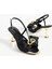 Kadın Fiyonk Detaylı Topuklu Sandalet Varen - Siyah 1